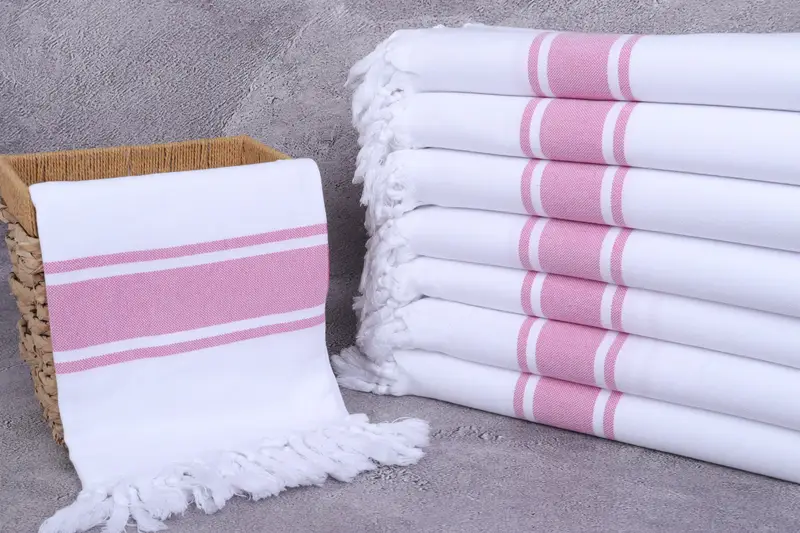 Turkish Towel Set, Cotton towel, Unique Gift, Handmade Gift, Unique Wedding Gift, 70x40 Cotton Striped Towel, Personalized Turkish Towel, Gym Towel - 3