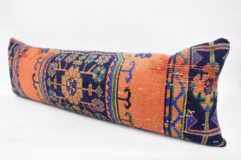 Outdoor Throw Pillow Case, Outdoor Bolster Pillow, 16x48 Red Cushion Case, Kilim Pillow, Kilim Cushion Sham, Turkish Pillow, Pillow Sham - 4