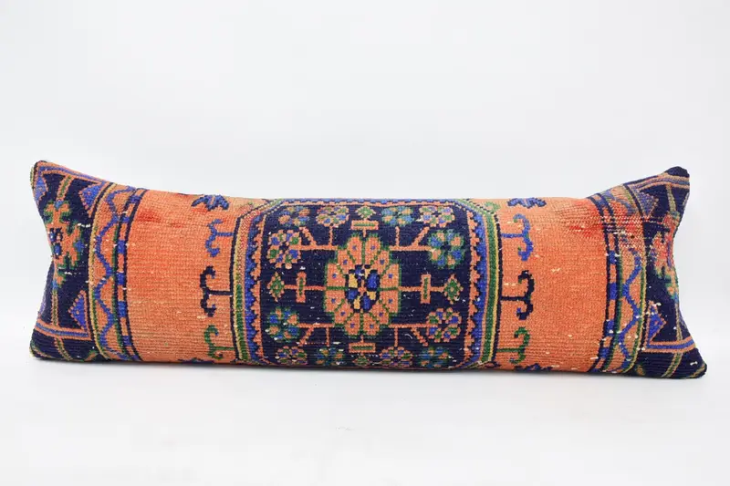 Outdoor Throw Pillow Case, Outdoor Bolster Pillow, 16x48 Red Cushion Case, Kilim Pillow, Kilim Cushion Sham, Turkish Pillow, Pillow Sham - 1