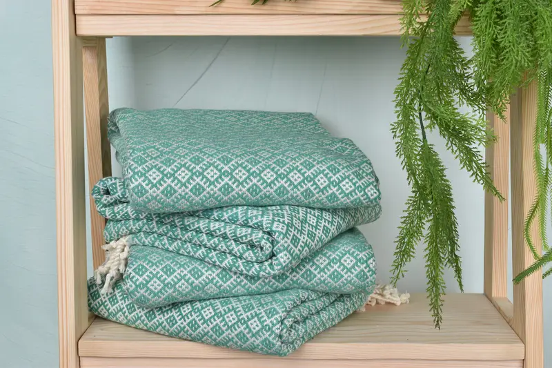 Organic towel, Handwoven Turkish Towel, Turkish towel, Wedding Towel, Organic Cotton Towel, 70x40 Cotton Diamond Towel, Fouta towel, Unique Gift - 7