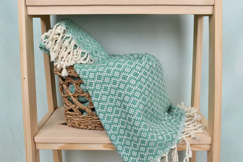 Organic towel, Handwoven Turkish Towel, Turkish towel, Wedding Towel, Organic Cotton Towel, 70x40 Cotton Diamond Towel, Fouta towel, Unique Gift - 4