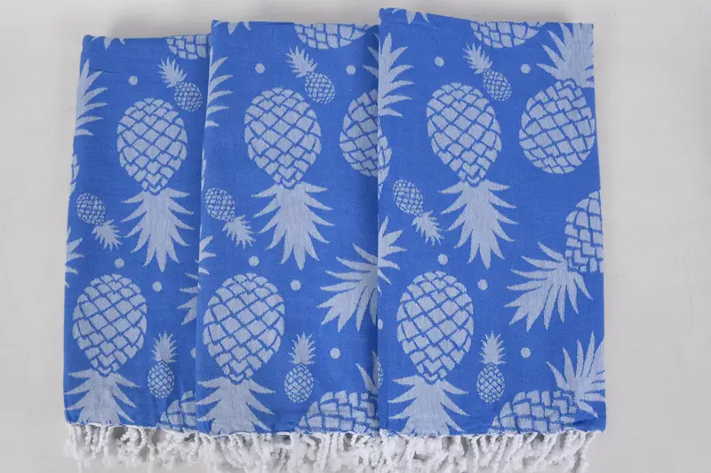 Embroidered Beach Towel, 70x36 Cotton Pineapple Design Towel, Best Beach Towel, Mother Of The Groom Gift, Bridesmaid Gifts, Sand-resistant towel - 3