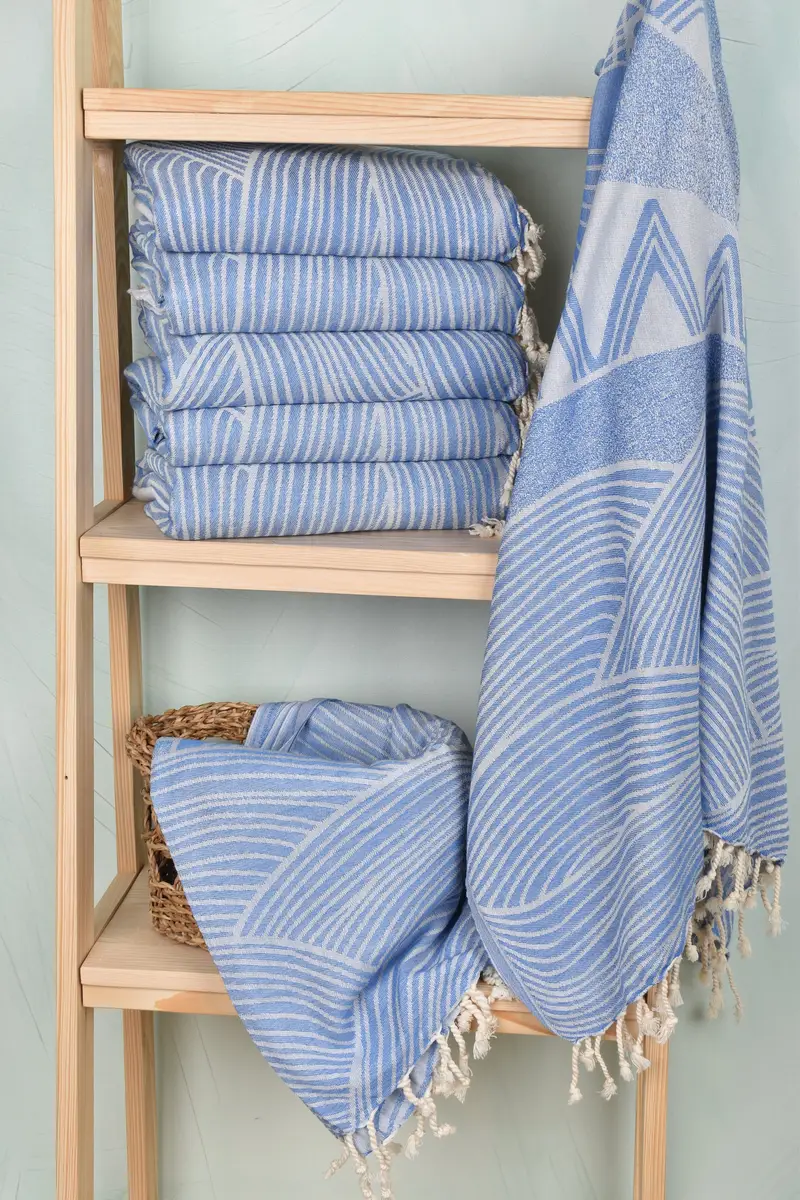Sand-free towel, Gym Towel, Embroidered Beach Towel, Home Decor Gifts, Personalized Gift For Him, Wedding Favors, 70x38 Cotton Striped Design Towel - 4