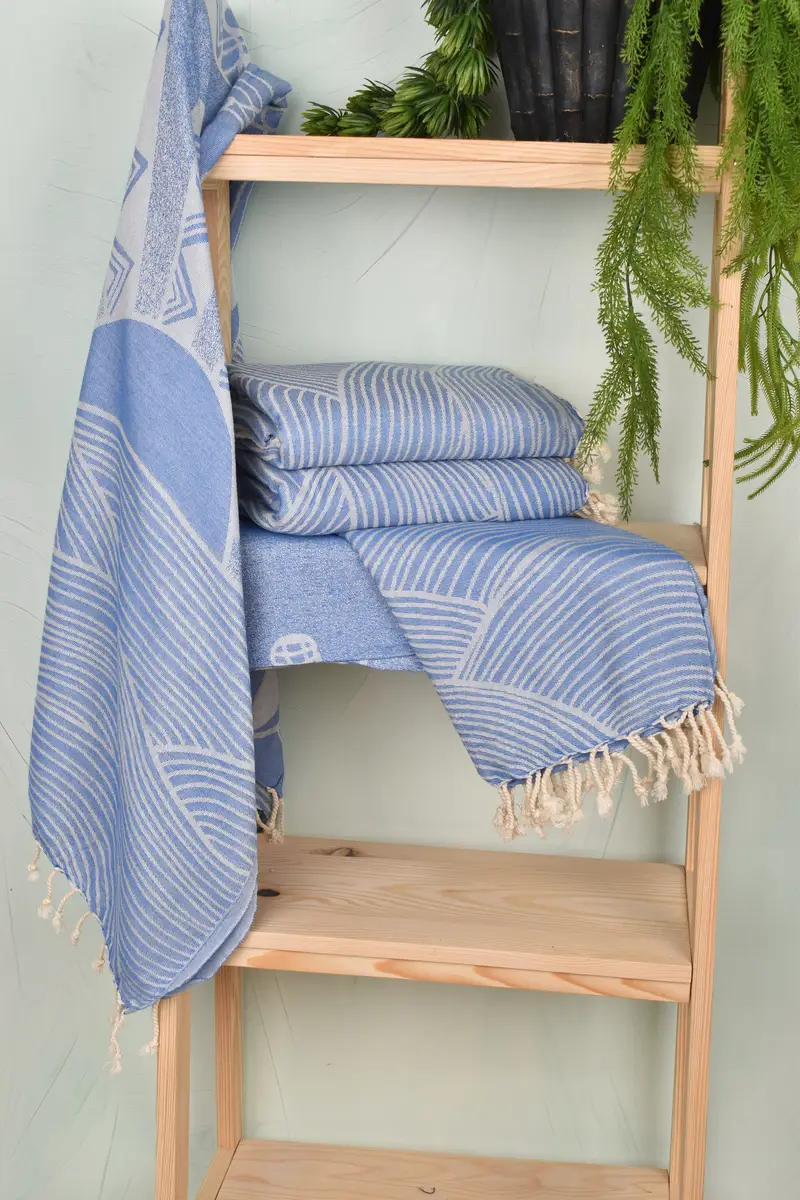 Sand-free towel, Gym Towel, Embroidered Beach Towel, Home Decor Gifts, Personalized Gift For Him, Wedding Favors, 70x38 Cotton Striped Design Towel - 7