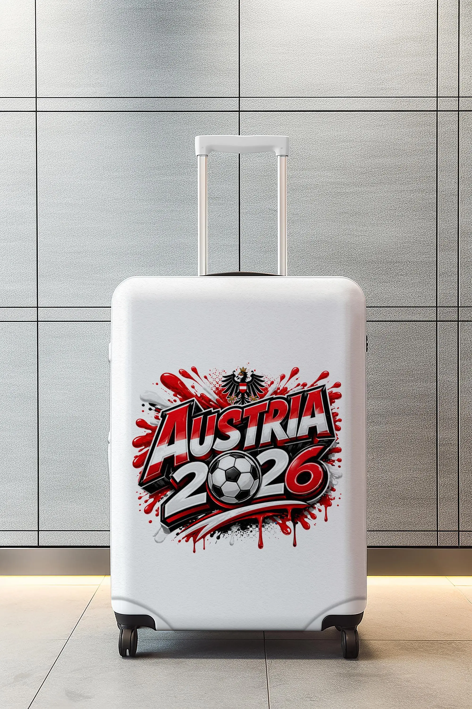 Österreich Fußball-Gepäckhülle, 2026 Fan-Kofferschutz, Sport-Reisehülle, Fußball-Thema - 1