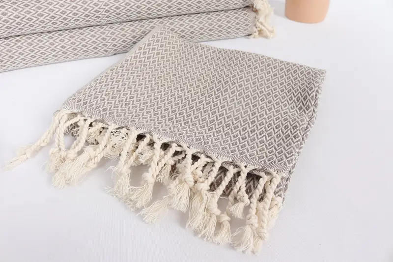 Beach Wedding Favor, Monogram Kitchen Towel, Handmade Gift, 40x20 Cotton Diamond Towel, Christmas Gift, Personalized Dish Towel, Small Bath Towels - 5