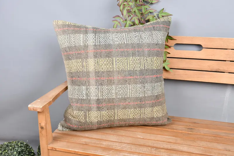 Almohada bordada del suroeste, almohada decorativa 24x24 pulgadas