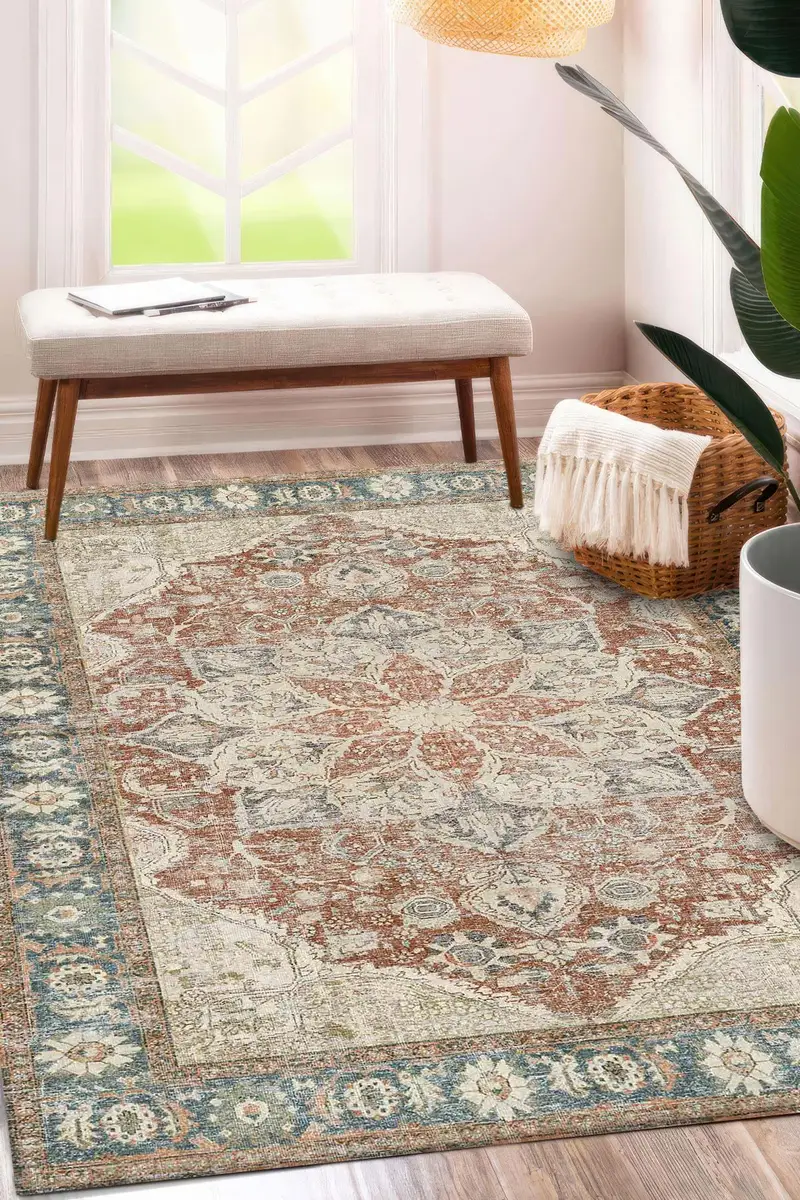 エレガントなプリントラグ：モダンなデザイン、柔らかい生地、ユニークなパターン。