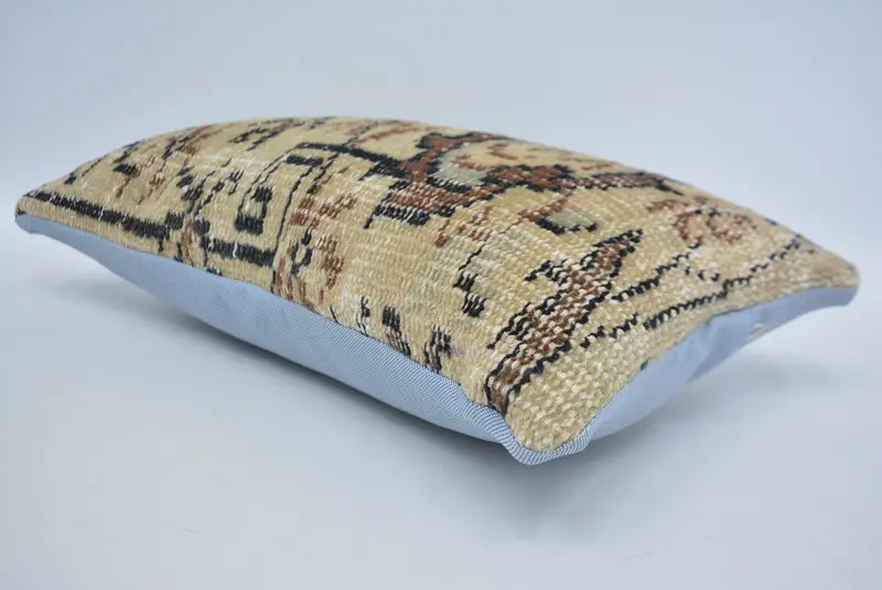 Colorful Cushion, One Of A Kind Pillow, Pillow Sham, Kilim Pillow Cover, Boho Pillow, Handmade Kilim Cushion, 12x20 Beige Pillow Cover - 6