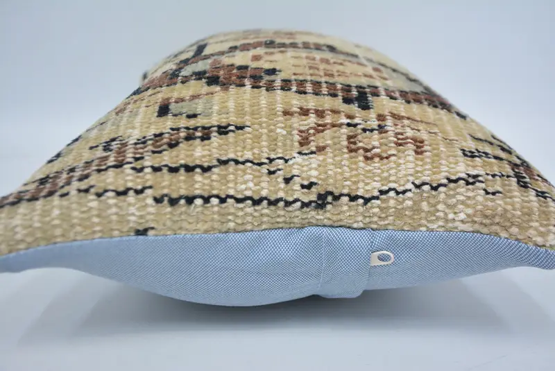 Colorful Cushion, One Of A Kind Pillow, Pillow Sham, Kilim Pillow Cover, Boho Pillow, Handmade Kilim Cushion, 12x20 Beige Pillow Cover - 5