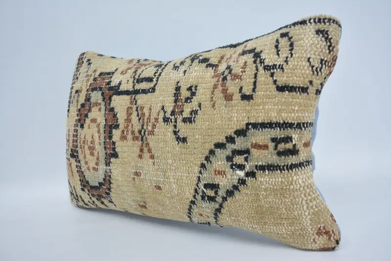 Colorful Cushion, One Of A Kind Pillow, Pillow Sham, Kilim Pillow Cover, Boho Pillow, Handmade Kilim Cushion, 12x20 Beige Pillow Cover - 4