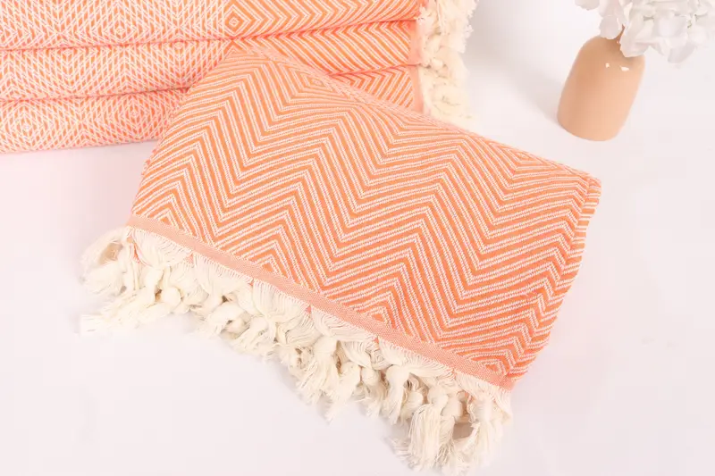 Woven Throw Blanket, Beach Bachelorette Party Decorations, Boho Throw Blankets, 92x80 Cotton Diamond Towel, Engagement Gift, Throw Blanket - 4