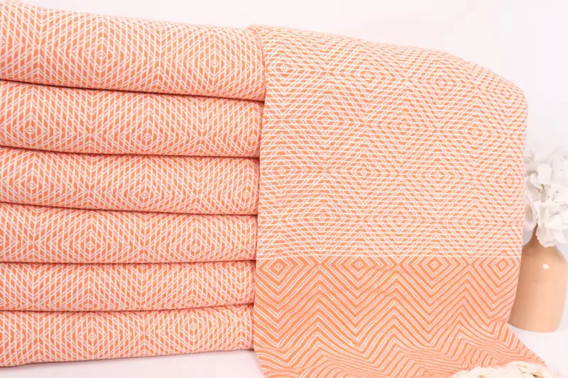 Woven Throw Blanket, Beach Bachelorette Party Decorations, Boho Throw Blankets, 92x80 Cotton Diamond Towel, Engagement Gift, Throw Blanket - 2
