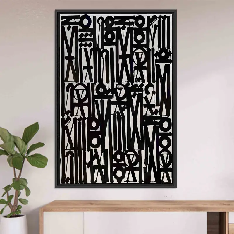 Moderne amerikanische Graffiti-Leinwand: Eleganter zeitgenössischer Kunstdruck