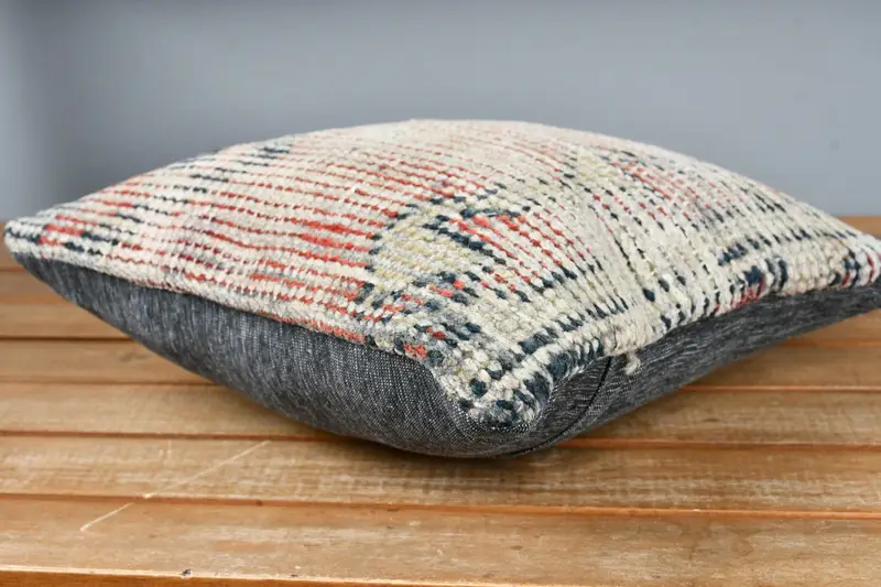 Pillow Case, Ethnical Kilim Rug Pillow, Vintage Kilim Pillow, Luxury Pillow Case, 12x12 Beige Pillow Cover, Boho Pillow - 4