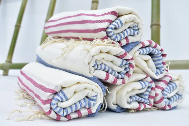 Personalized Towel, Summer Towel, Turkish Towel Beach, Home Gift, Eco-friendly Turkish peshtemal towel, Peshtemal Towel, 70x40 Cotton Striped Towel - 4
