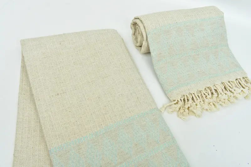 Beach Size Towel, 70x36 Linen Kilim Design Towel, Boyfriend Christmas Gift, Absorbent towel, Quick-dry towel, Monogram Turkish Towel, Organic Towel - 7
