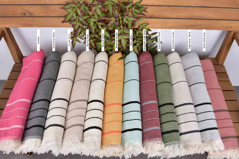 Lightweight Turkish towel, Personalize Gift, Wedding Favors, 70x40 Cotton Striped Towel, Gift For The Home Decor, Travel towel, Girls Weekend Favors - 2