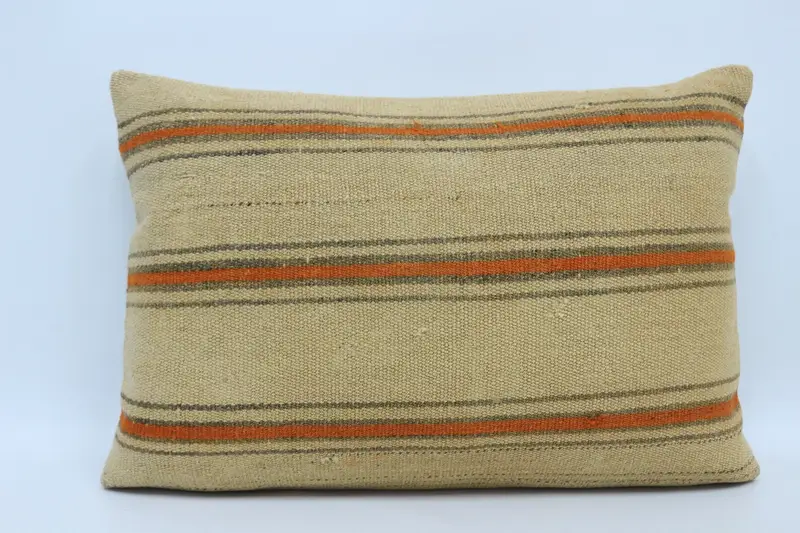Vintage Kilim Pillow, Cushion Case, 20x28 Beige Pillow Case, Handmade Throw Cushion Cover, Kilim Pillow Cover, Turkish Kilim Pillow - 1
