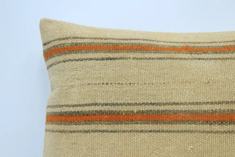 Vintage Kilim Pillow, Cushion Case, 20x28 Beige Pillow Case, Handmade Throw Cushion Cover, Kilim Pillow Cover, Turkish Kilim Pillow - 2