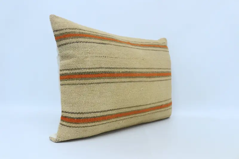 Vintage Kilim Pillow, Cushion Case, 20x28 Beige Pillow Case, Handmade Throw Cushion Cover, Kilim Pillow Cover, Turkish Kilim Pillow - 3