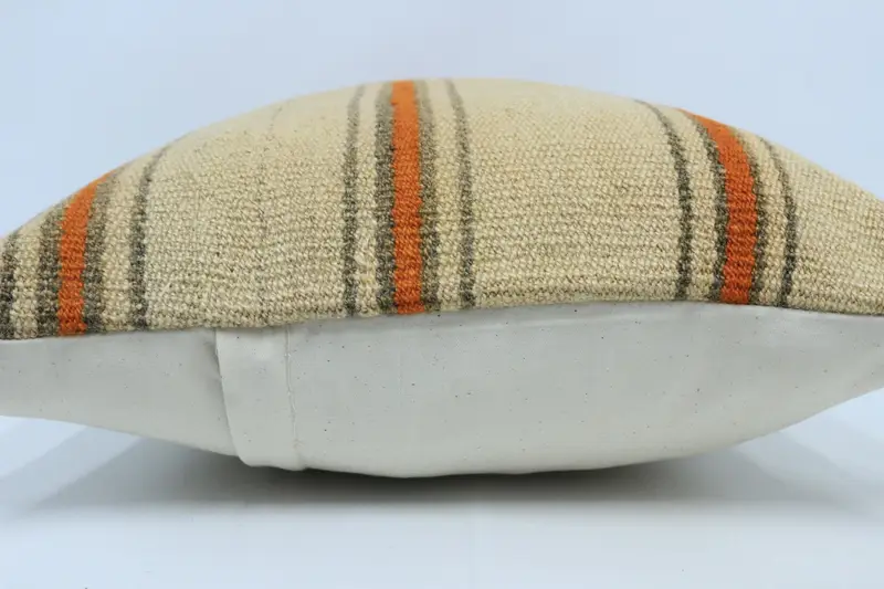 Vintage Kilim Pillow, Cushion Case, 20x28 Beige Pillow Case, Handmade Throw Cushion Cover, Kilim Pillow Cover, Turkish Kilim Pillow - 5