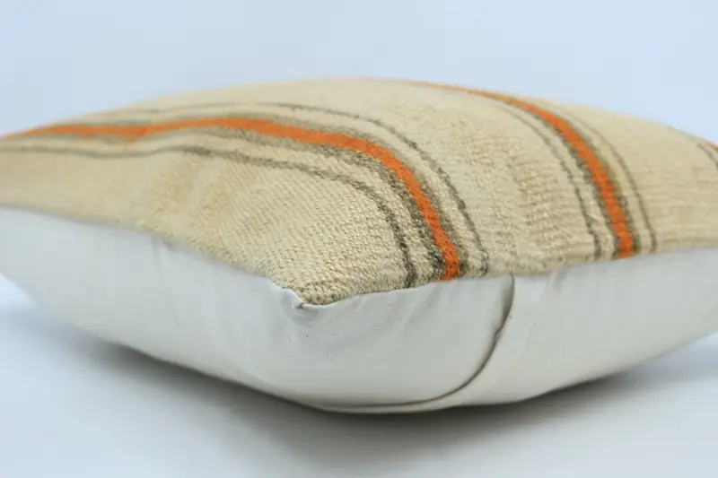 Vintage Kilim Pillow, Cushion Case, 20x28 Beige Pillow Case, Handmade Throw Cushion Cover, Kilim Pillow Cover, Turkish Kilim Pillow - 6