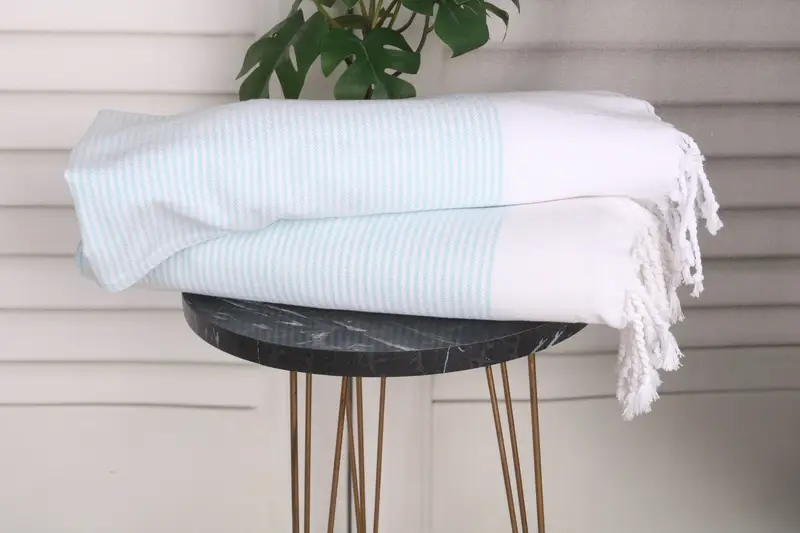 Bridal Shower Favors, Small Bath Towels, Merry Christmas Gifts, Wedding Gift, Bathroom Towels, Monogrammed Turkish Towel, 40x18 Cotton Striped Towel - 3