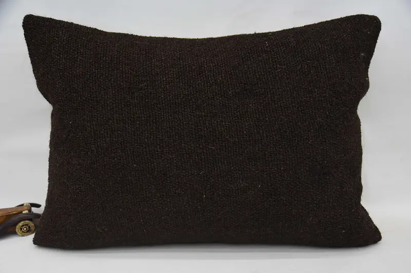 Antique Pillows, Authentic Cushion, Pillow Cover, Ethnical Kilim Rug Pillow, Throw Kilim Pillow, Boho Throw Pillow Cover, 20x28 Brown Pillow Case - 1