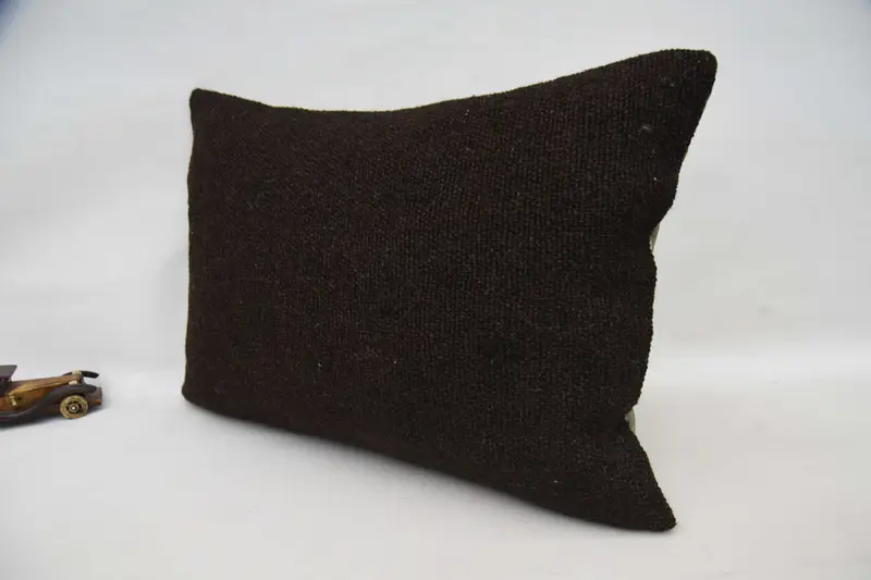 Antique Pillows, Authentic Cushion, Pillow Cover, Ethnical Kilim Rug Pillow, Throw Kilim Pillow, Boho Throw Pillow Cover, 20x28 Brown Pillow Case - 5