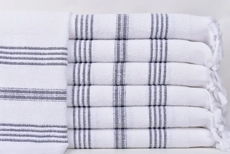 Personalized Dish Towel, Engagement Gift, Gym Towel, Small Bath Towels, Gifts For Him, Personalized Kitchen Towel, 40x18 Cotton Striped Terry Towel - 1
