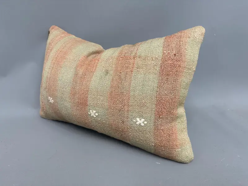Home Decor Pillow, 12x20 Beige Cushion Case, Vintage Kilim Throw Pillow, Pillow, Interior Designer Pillow, Bolster Throw Pillow Sham - 3