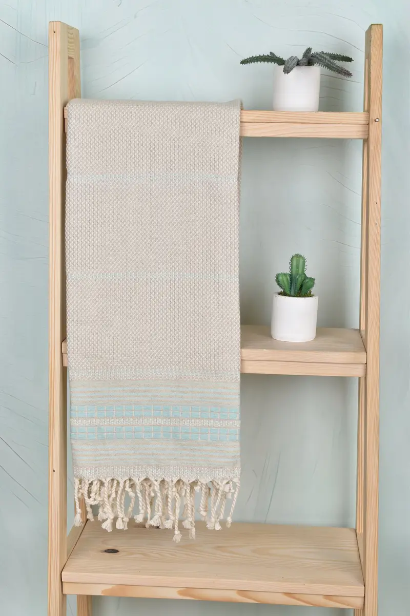 Handwoven organic Turkish towel for spa, 68x40 Linen Striped Towel, Housewarming Gift, Turkish bath towel, Gift For Coworker, Best Beach Towel - 8