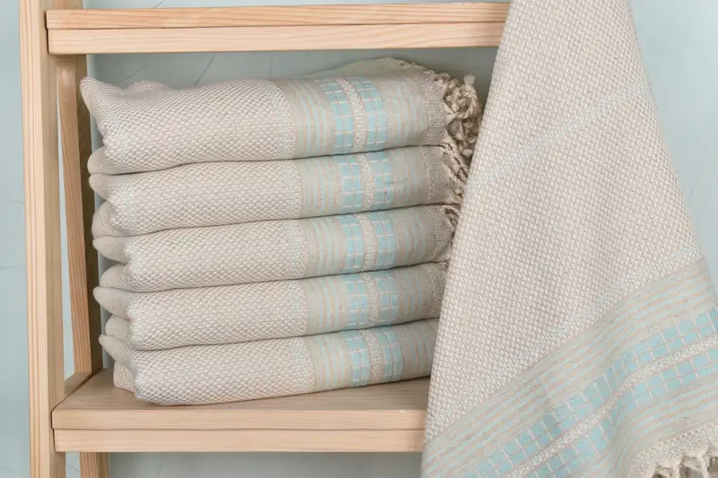 Handwoven organic Turkish towel for spa, 68x40 Linen Striped Towel, Housewarming Gift, Turkish bath towel, Gift For Coworker, Best Beach Towel - 1