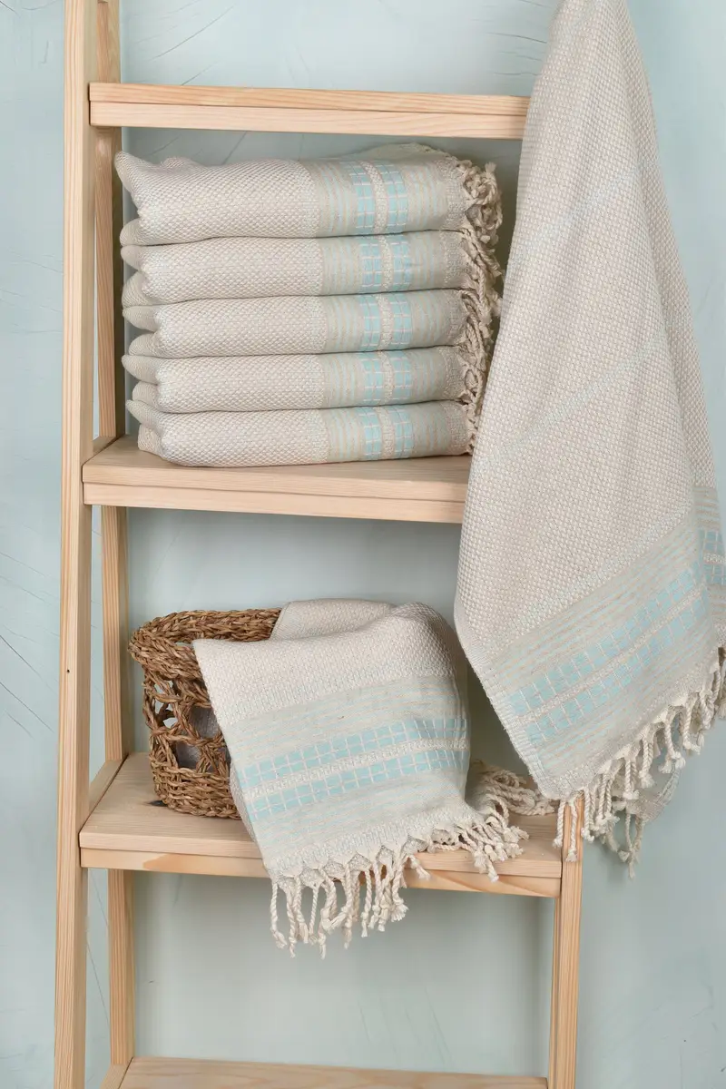 Handwoven organic Turkish towel for spa, 68x40 Linen Striped Towel, Housewarming Gift, Turkish bath towel, Gift For Coworker, Best Beach Towel - 3