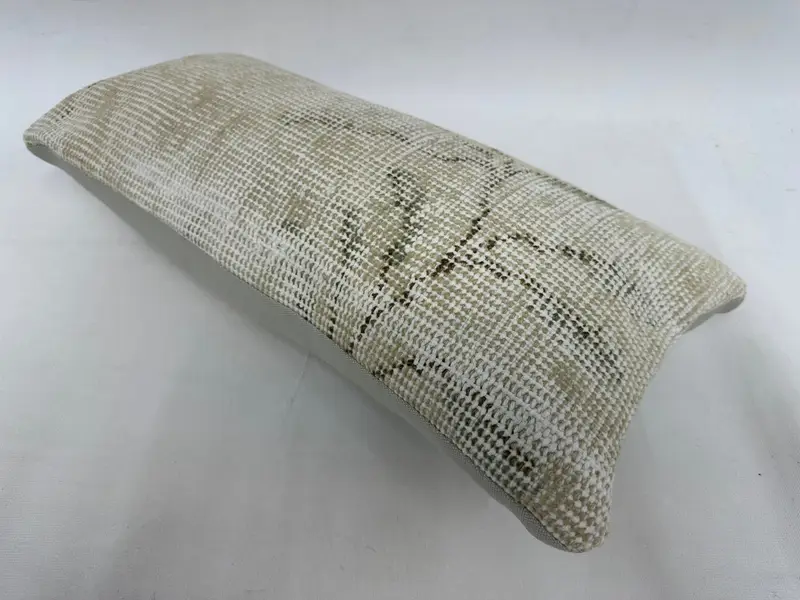 Pillow Cover, Turkish Pillow, Crochet Pattern Pillow Sham, 10x20 Beige Pillow Sham, Patio Pillow Case, Turkish Kilim Pillow, Throw Kilim Pillow - 6