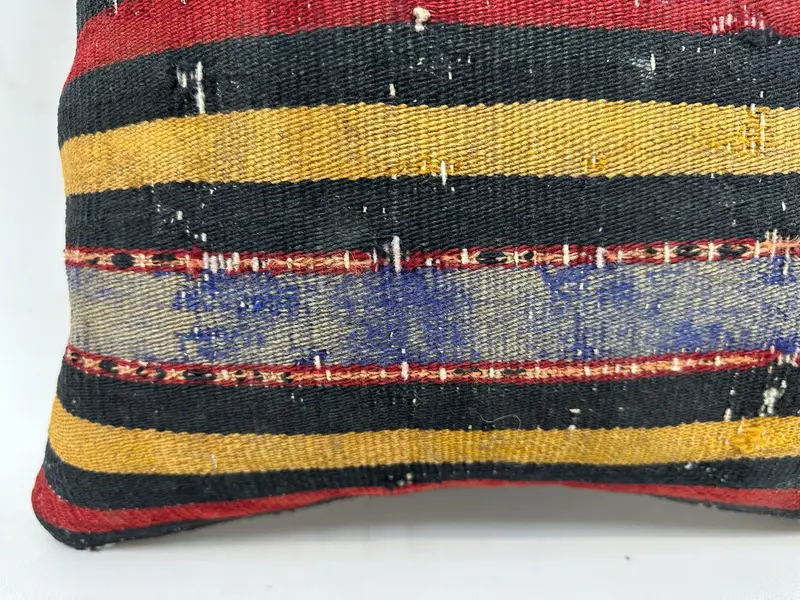 Pillow Case, Vintage Kilim Pillow, Boho Pillow, Living Room Throw Cushion, Armchair Pillow, 18x18 Red Cushion Cover, Turkish Kilim Pillow - 2