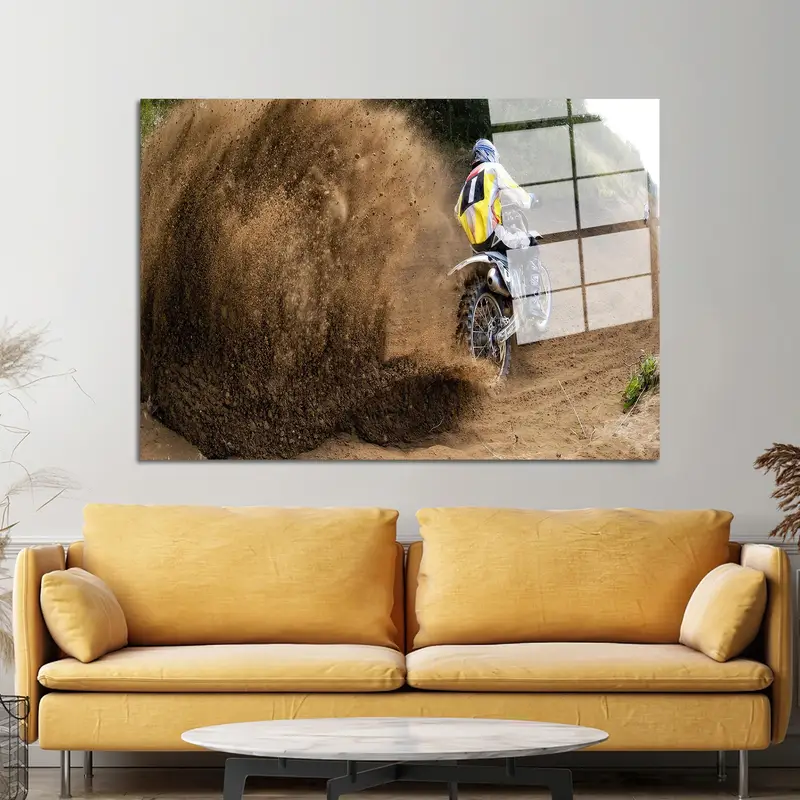 Elegant Printed Glass: Mountainbiker Biker Man Cave Decor