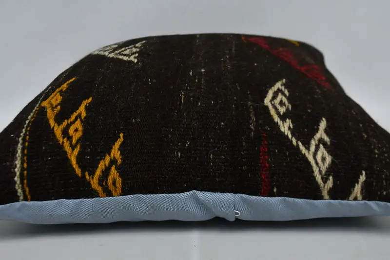 Turkish Rugs Cushion Case, Throw Kilim Pillow, Cushion Cover, 24x24 Brown Pillow Case, Interior Designer Pillow, Turkish Pillow - 6