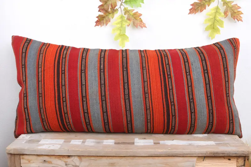 Pillow Case, Boho Pillow, Couch Pillow Case, 16x36 Red Pillow Cover, Pillow for Sofa, Gift Pillow, Pet Pillow Case, Square Throw Cushion - 2