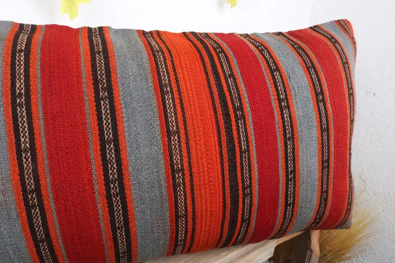 Pillow Case, Boho Pillow, Couch Pillow Case, 16x36 Red Pillow Cover, Pillow for Sofa, Gift Pillow, Pet Pillow Case, Square Throw Cushion - 5