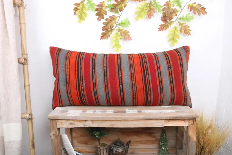 Pillow Case, Boho Pillow, Couch Pillow Case, 16x36 Red Pillow Cover, Pillow for Sofa, Gift Pillow, Pet Pillow Case, Square Throw Cushion - 1