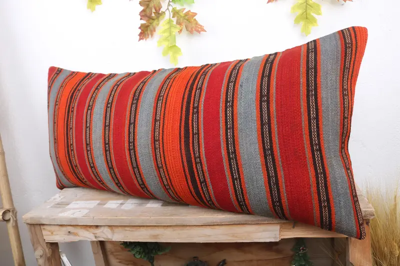 Pillow Case, Boho Pillow, Couch Pillow Case, 16x36 Red Pillow Cover, Pillow for Sofa, Gift Pillow, Pet Pillow Case, Square Throw Cushion - 4