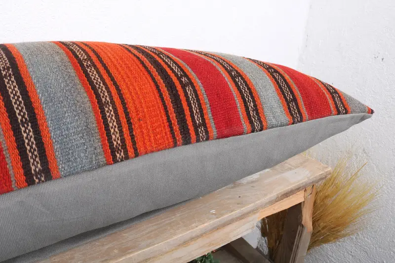Pillow Case, Boho Pillow, Couch Pillow Case, 16x36 Red Pillow Cover, Pillow for Sofa, Gift Pillow, Pet Pillow Case, Square Throw Cushion - 6