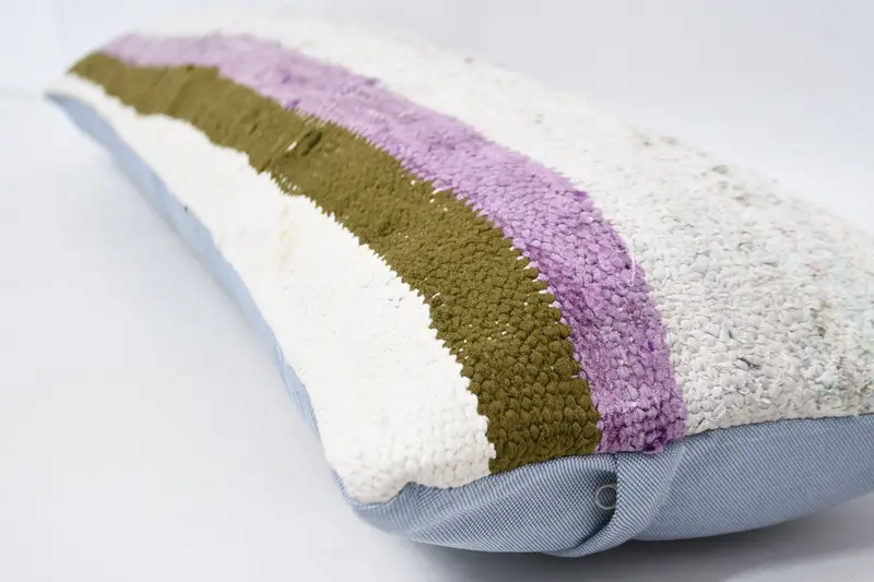 Boho Pillow Sham Cover, Home Decor Pillow, Pillow Sham, Turkish Bench Pillow Sham, Ethnical Kilim Rug Pillow, 12x48 White Pillow Case - 5