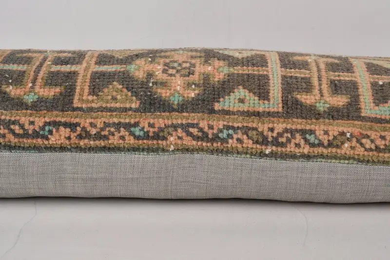 Comfy Throw Cushion Cover, Kilim Pillow Cover, 12x36 Brown Cushion Case, Vintage Kilim Pillow, Pillow for Sofa, Pillow Case - 5