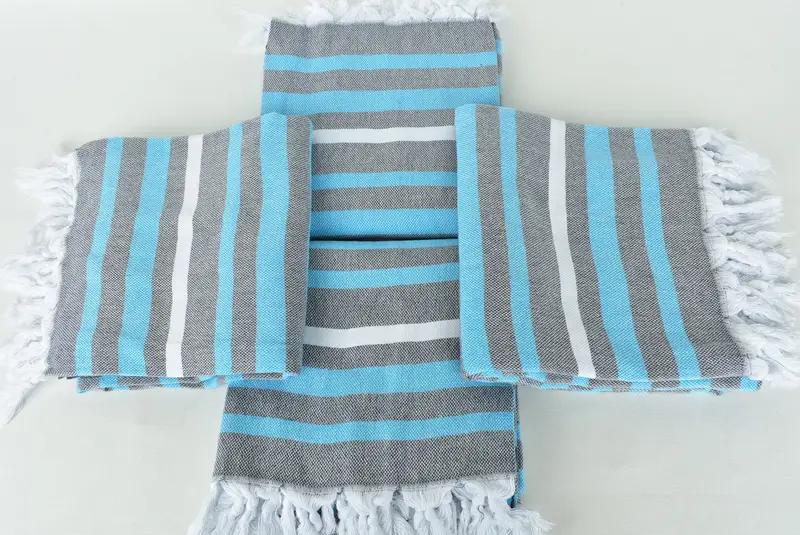 Housewarming Gift, Sand-free towel, 70x40 Cotton Striped Towel, Turkish fouta towel for outdoor use, Turkish beach towel, Personalised Gift - 6