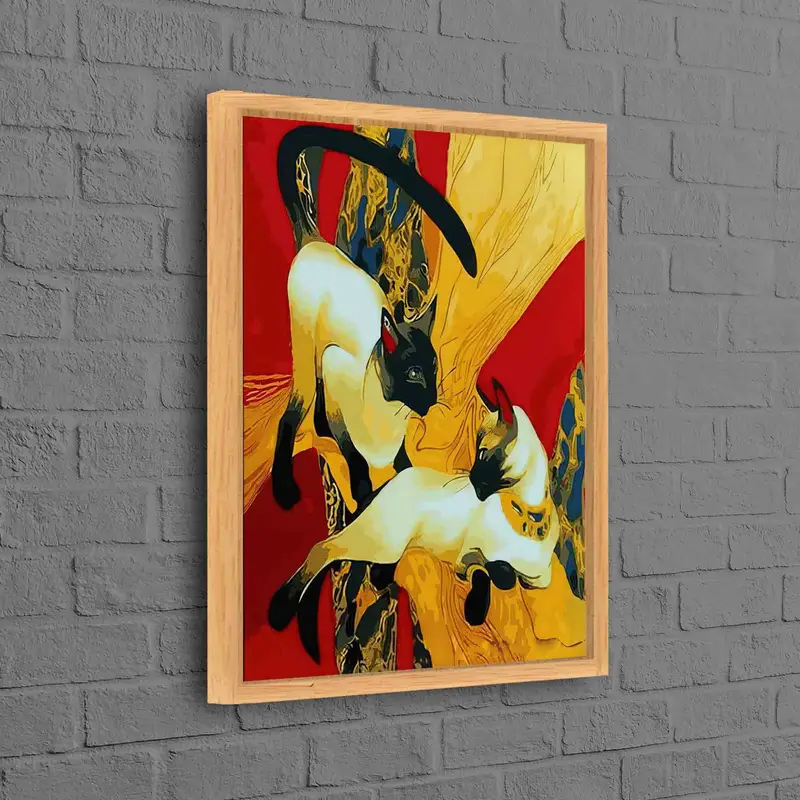 Los dos gatos de Gustav Klimt: elegante impresión en lienzo