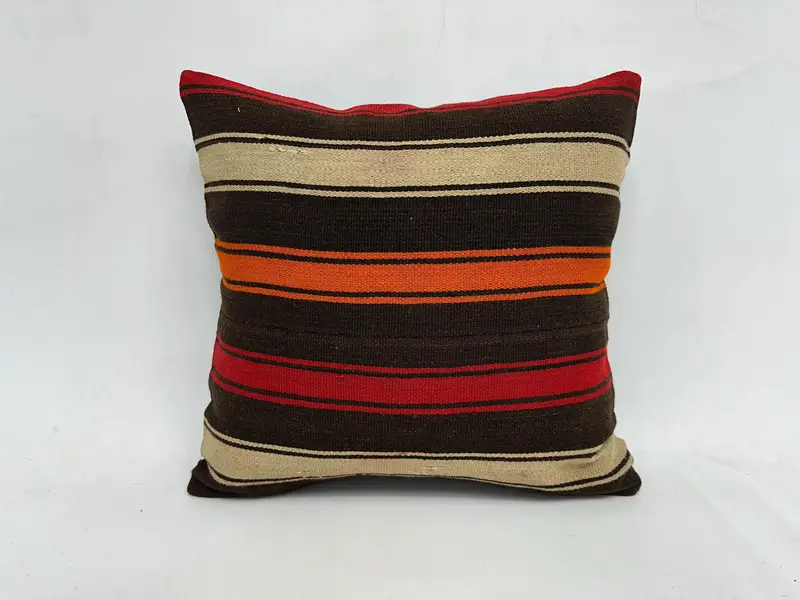 Cushion Cover, 20x20 Red Pillow Sham, Handmade Rug Seat Cushion, Kilim Pillow Cover, Ethnical Kilim Rug Pillow, Vintage Pillow - 1