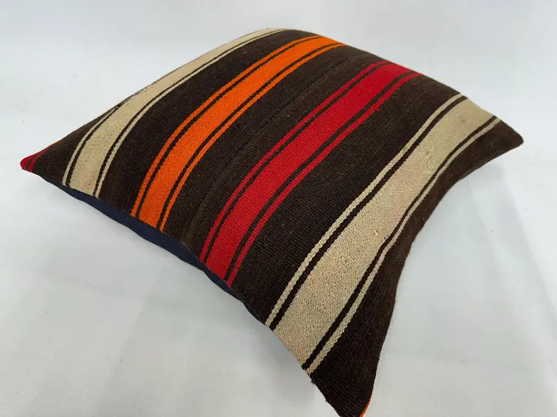 Cushion Cover, 20x20 Red Pillow Sham, Handmade Rug Seat Cushion, Kilim Pillow Cover, Ethnical Kilim Rug Pillow, Vintage Pillow - 6